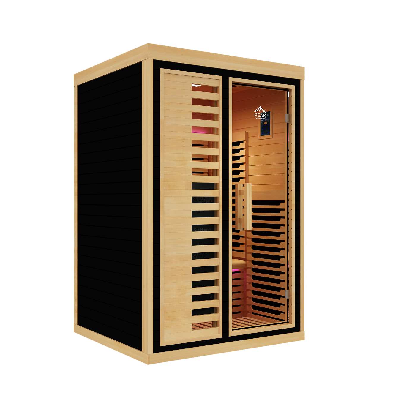 Peak Saunas Everest 2-Person Full Spectrum Infrared Sauna with XL Medical-Grade Red Light Therapy & Smart WiFi App Control