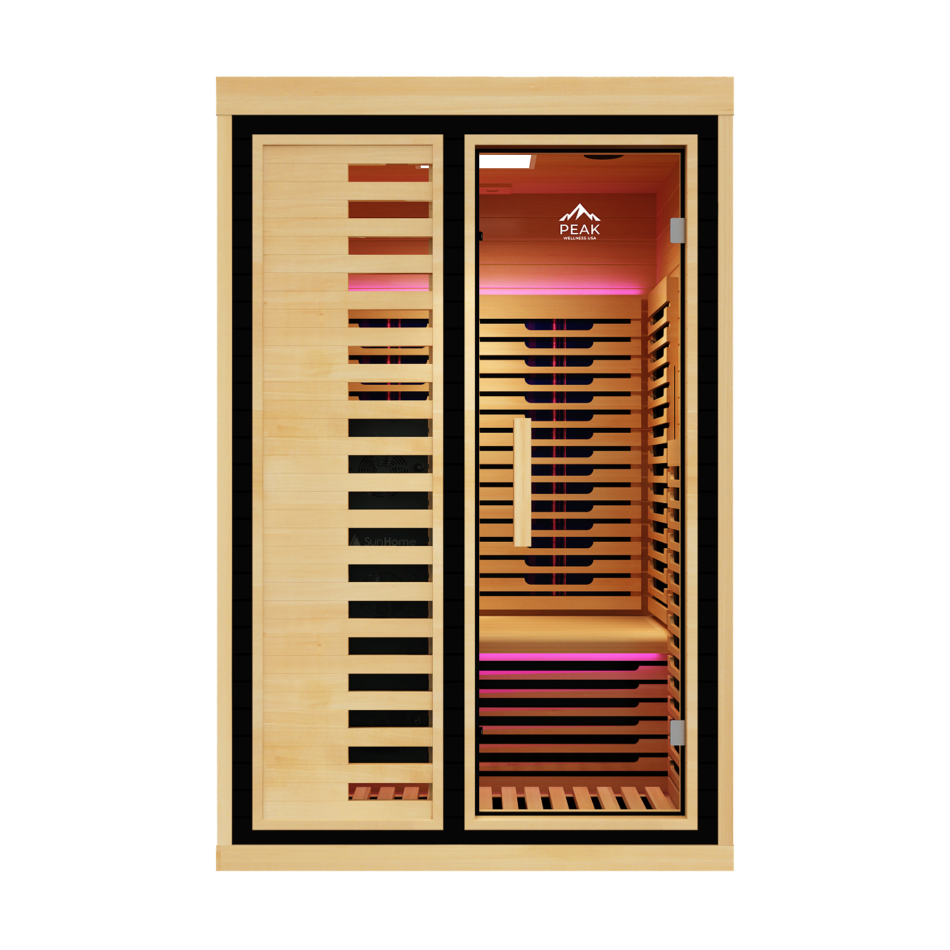 Peak Saunas Everest 2-Person Full Spectrum Infrared Sauna with XL Medical-Grade Red Light Therapy & Smart WiFi App Control