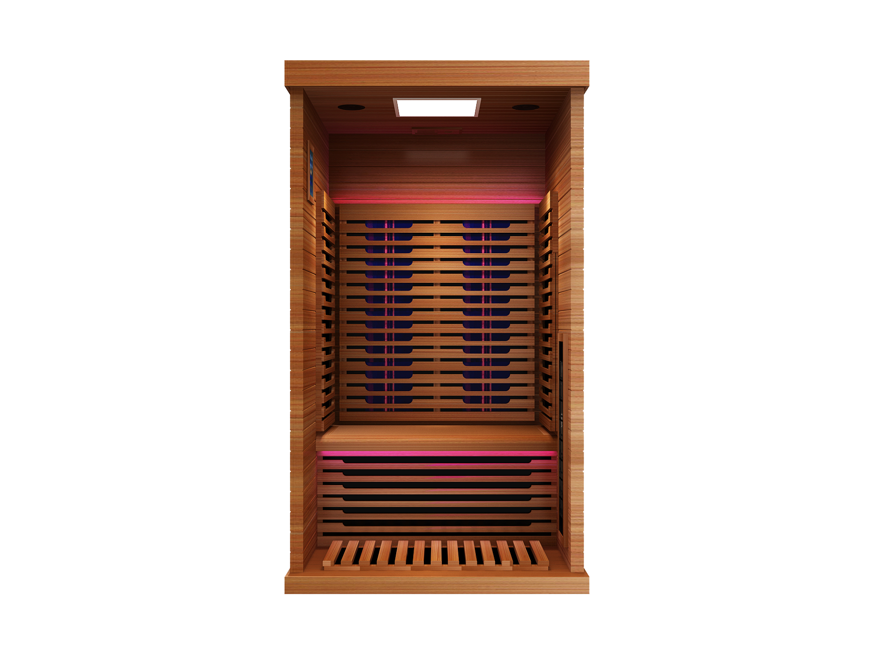 Peak Saunas Rainier 1-Person Full Spectrum Infrared Sauna with XL Medical-Grade Red Light Therapy & Smart WiFi App Control