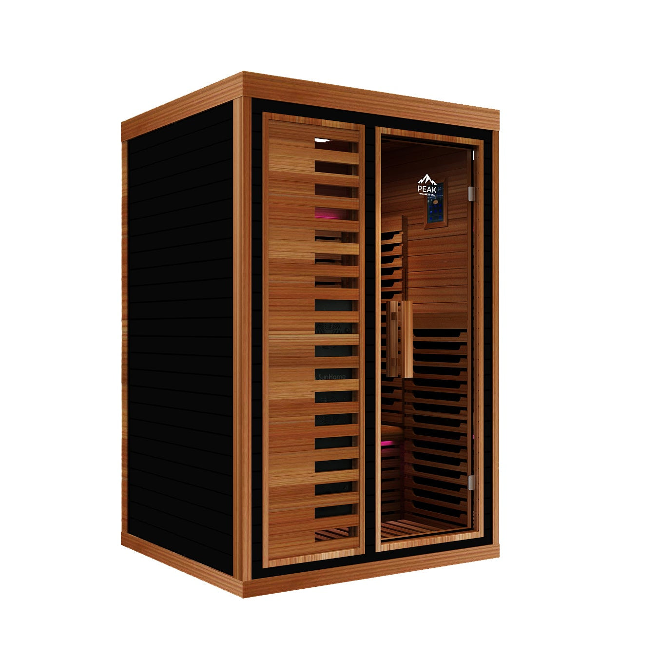 Peak Saunas Fuji 2-Person Full Spectrum Infrared Sauna with XL Medical-Grade Red Light Therapy & Smart WiFi App Control