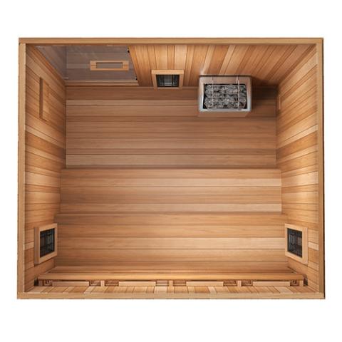 Trinity: 4 Person Indoor Hybrid Sauna