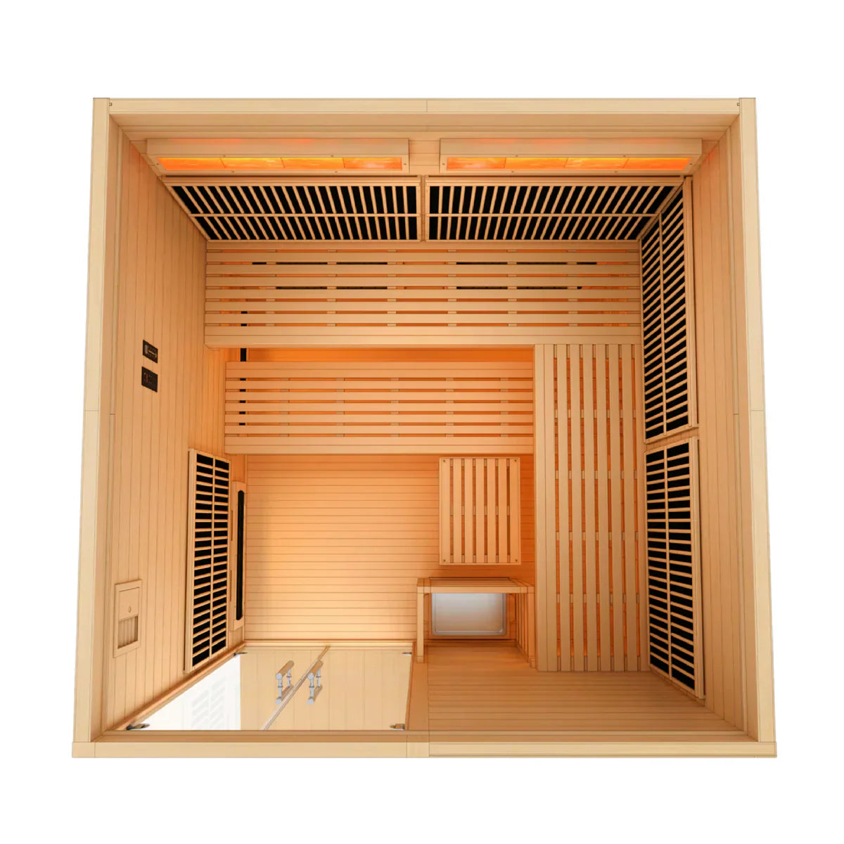 The Toledo 6 Person Luxury Indoor Hybrid Sauna with Retractable Bench