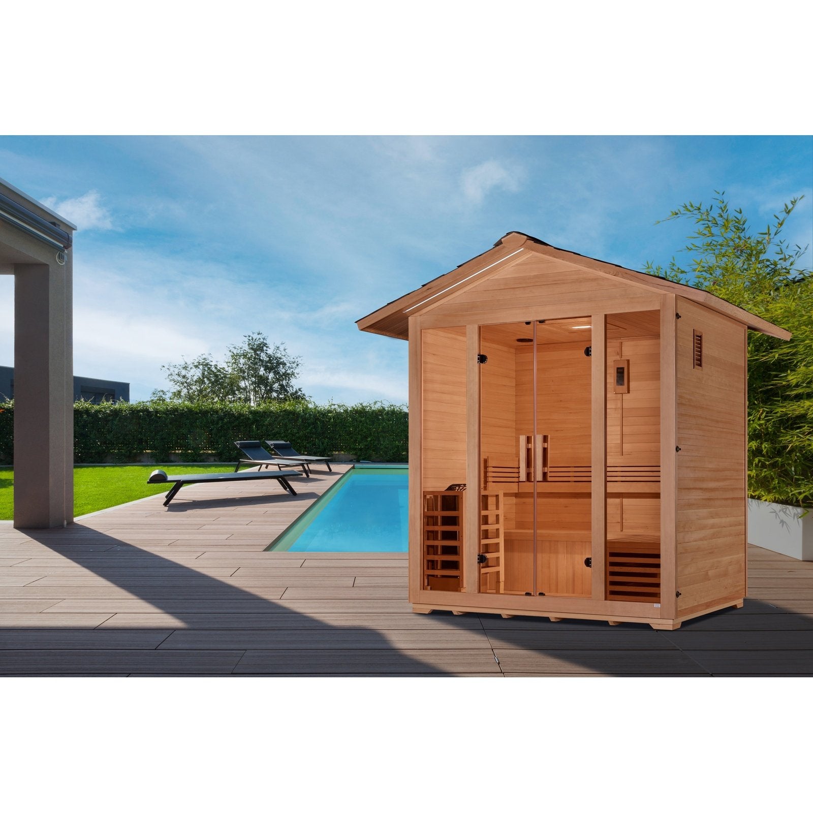 Golden Designs "Vorarlberg" Outdoor Traditional Steam Sauna (5 Person) Golden Designs