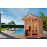 Golden Designs "Carinthia" Hybrid (PureTech™ Full Spectrum IR or Traditional Stove) Outdoor Sauna (3 Person) Golden Designs