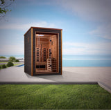 Golden Designs Nora Hybrid (PureTech™ Full Spectrum IR or Traditional Stove) Outdoor Sauna (2 Person) Golden Designs