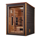 Golden Designs Nora Hybrid (PureTech™ Full Spectrum IR or Traditional Stove) Outdoor Sauna (2 Person) Golden Designs