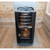 Harvia M3 Wood Burning Stove w/ Chimney & Heat Shield Set and Stones