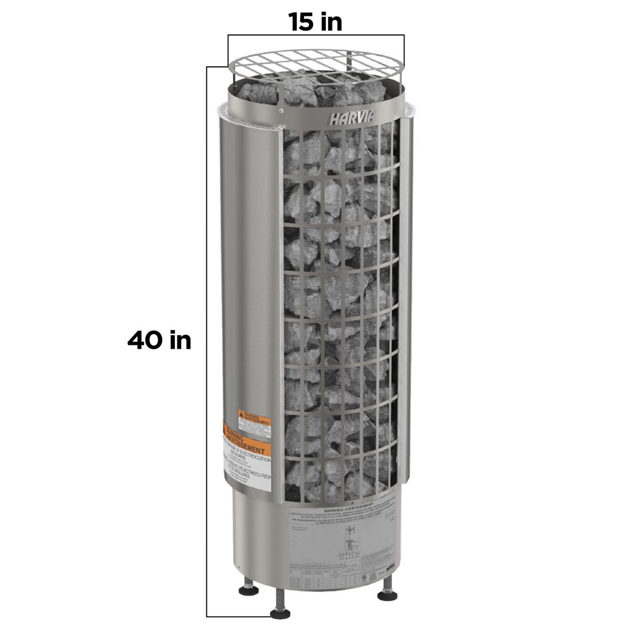 Harvia Cilindro Half Series Electric Heater Package w/ Digital Controller and Wifi and Stones