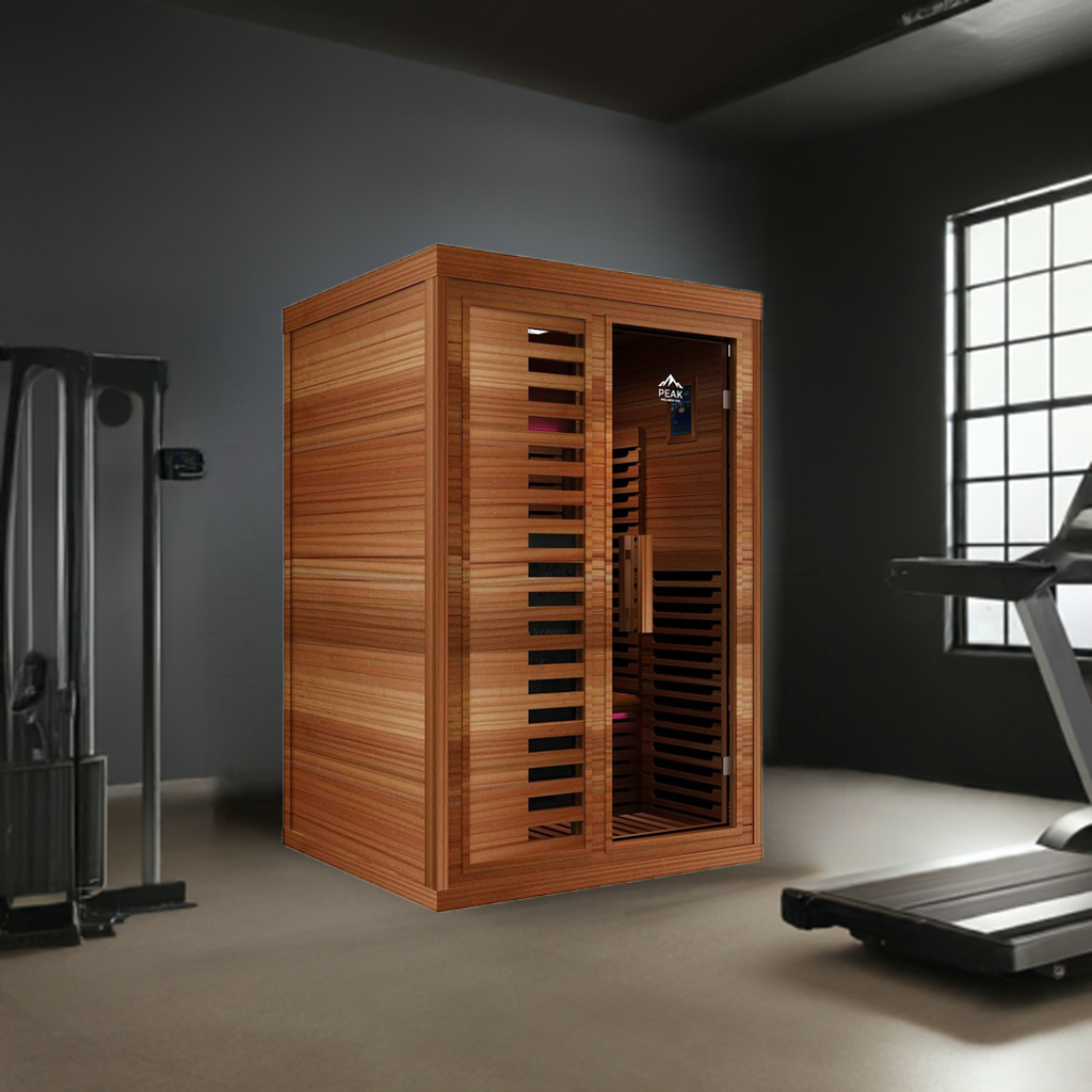 Peak Saunas Matterhorn 2-Person Full Spectrum Infrared Sauna with XL Medical-Grade Red Light Therapy & Smart WiFi App Control