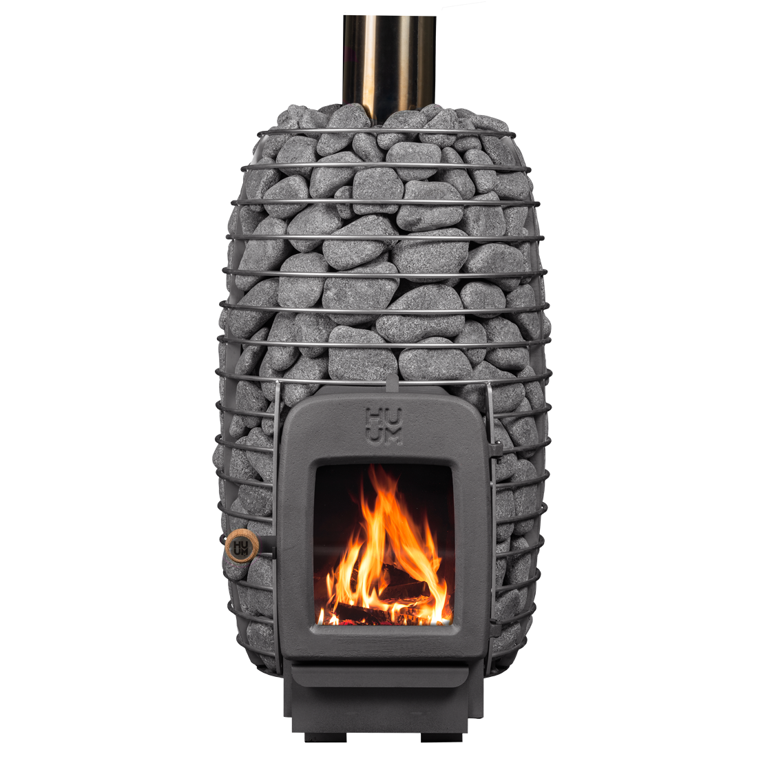 HUUM HIVE HEAT LS 12kW Wood Burning Sauna Stove Package w/ Thru-Roof Chimney and Stones